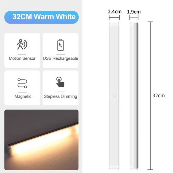 LED Desk Lamp USB Rechargeable Stepless Dimming LED Light Hanging Magnetic Bedroom Cabinet Mirror Lampara Reading Night Light