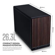 Lian Li A3-mATX PC Case - Wood Edition - Micro ATX Case - Supports 360mm AIO Cooler & 415mm GPU - Wood Front Panel - No Fans Included - Black (A3X-WD)