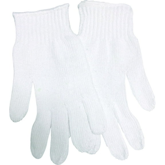 12-Pack Lightweight Poly-Blend Knit Gloves, White