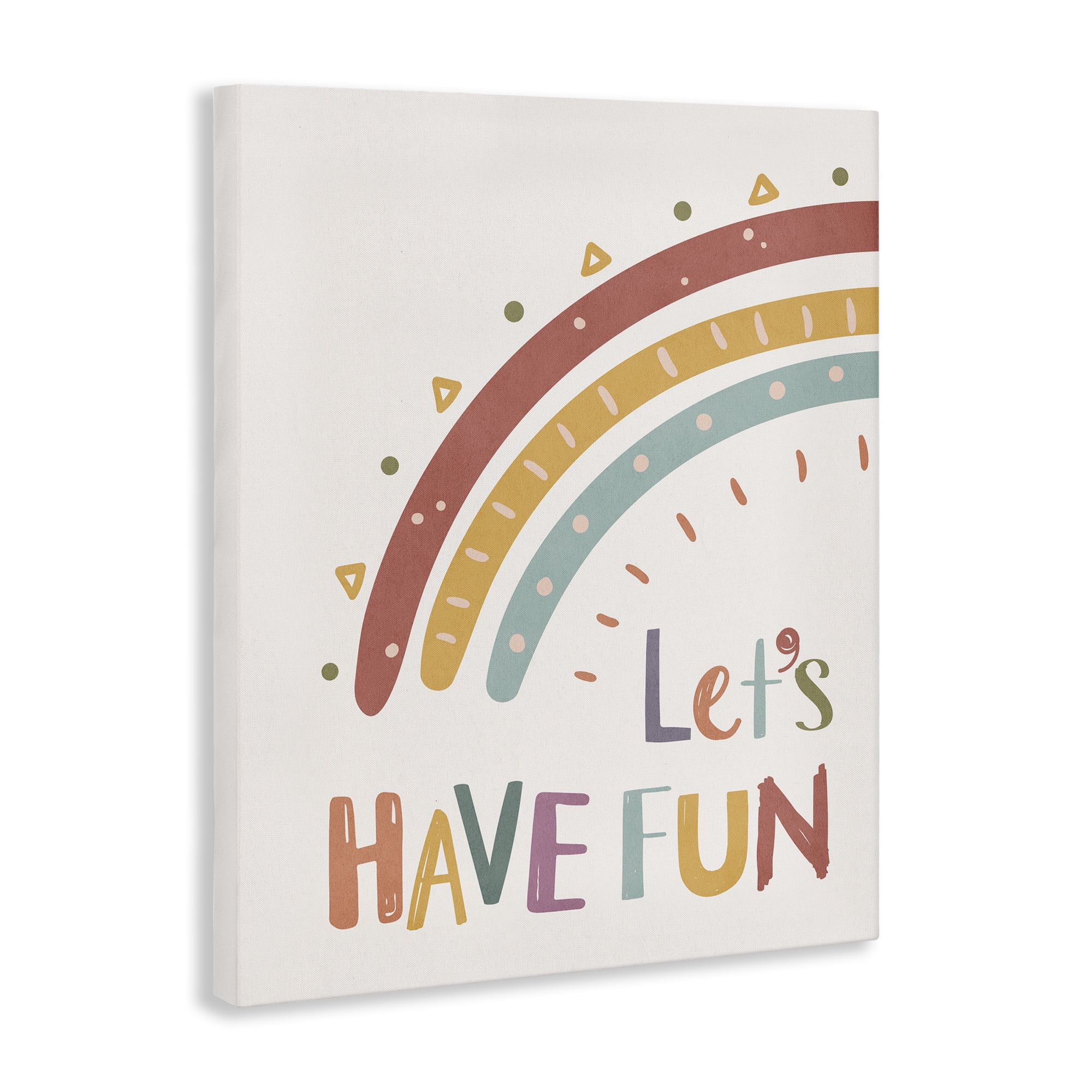 Stupell Industries Let's Have Fun Rainbow Text & Numbers Painting Wrapped Canvas Art Print Wall Art, 30 x 40