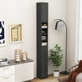 thumbnail image 2 of Gymax Tall Slim Bathroom Storage Cabinet Linen Tower w/Drawer Adjustable Shelves Gray, 2 of 10