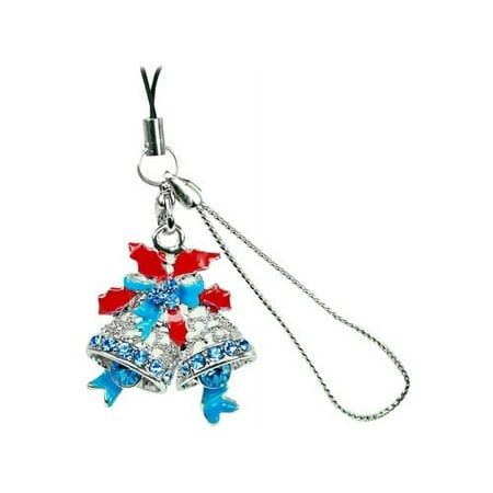 Cellet Christmas Phone Charm Bell W/ Sparkling Blue Stones