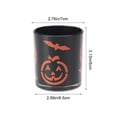 thumbnail image 3 of Yhmxh Halloween White Frosted Glass Votive Candle Holder, Jack-O'-Lantern & Bat Design Tealight Cup, Spooky Cute Halloween Decor for Table Centerpieces, Fireplace, Party, and Fall Home Decor, 3 of 6