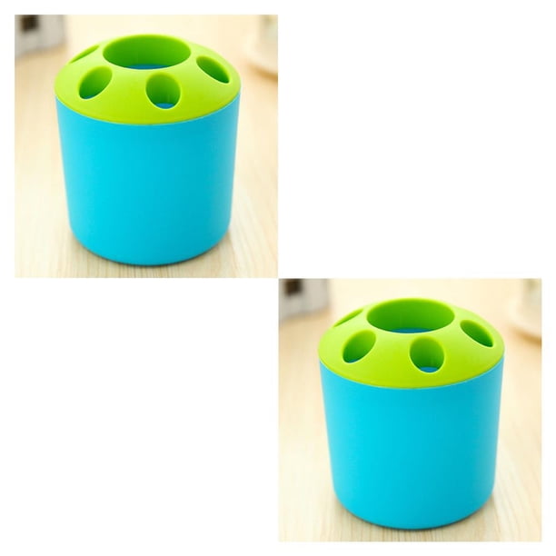 Injueey Soporte poroso para cepillo de dientes, soporte para de dientes, tubo para cepillo de para parejas, bloque de bolígrafo de Azul 2piezas Injueey CBP007177