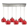 thumbnail image 2 of Mela Pendant-Canopy:6 Lighted Rectangular,Shade:Fire Red Glass, 2 of 2