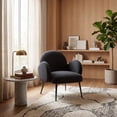 thumbnail image 6 of Safavieh Couture Crystalyn Boucle Accent Chair - 27 IN W x 32 IN D x 31 IN H Black/Black, 6 of 6