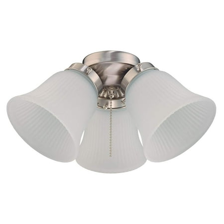 Frosted Ribbed Light Kit - 7784900 Three LED Cluster Ceiling Fan Light Kit, Brushed Nickel Finish with Frosted Ribbed Glass, White, Energy-efficient light kit adds a traditional accent to.., By Westinghouse Lighting