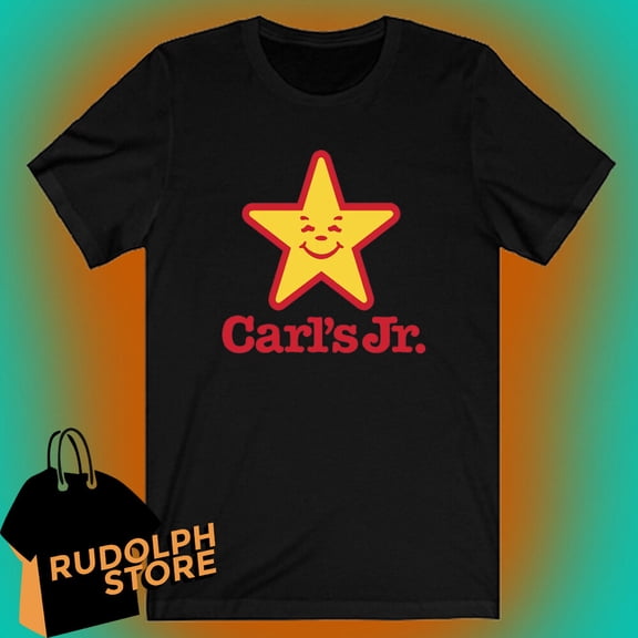 Carl's Jr. Men's Black T-shirt Size S to 5XL