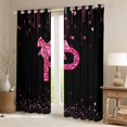thumbnail image 2 of Manfei Personalized Initial P Blackout Curtains Set of 2 (52x84 Each) for Preppy Child,Pink Ribbon Bow Knot Window Curtains,Bling Glitter Curtains and Drapes,Luxury Bedroom Decor, 2 of 6