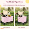 thumbnail image 5 of Costway Large Foldable Utility Cart with  2-Tier Storage Crates 5 Rotate Wheels Metal Pink, 5 of 10