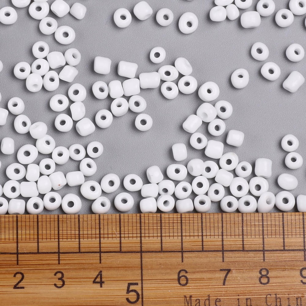 6/0 Glass Seed Beads Opaque Colours Seed Small Craft Beads for DIY Jewelry Making Round Round Hole White 6/0 4mm Hole: 1.5mm about 500pcs/50g 50g/bag 18bags/2pounds