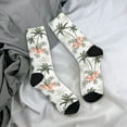 thumbnail image 5 of Hirioo Vintage Palm Trees Pattern Adult Middle Tube Socks Breathable Sock Non-Pilling,Contrasting Color Design, 5 of 6