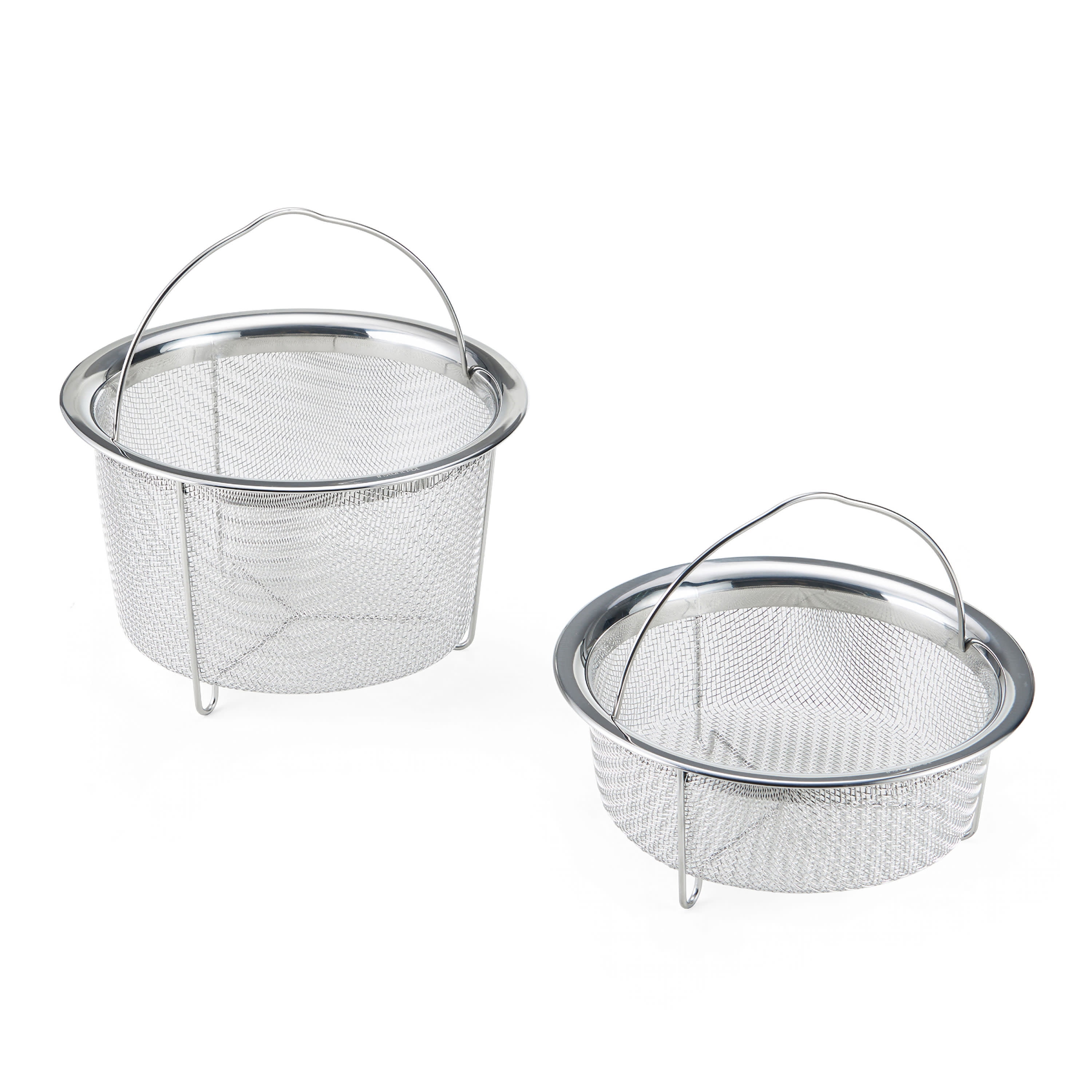Steamer Basket for Instant Pot Accessories 6 qt or 8 quart - 2 Tier  Stackable Fine Mesh 304 Stainless Steel Strainer Basket - Silicone Handle 