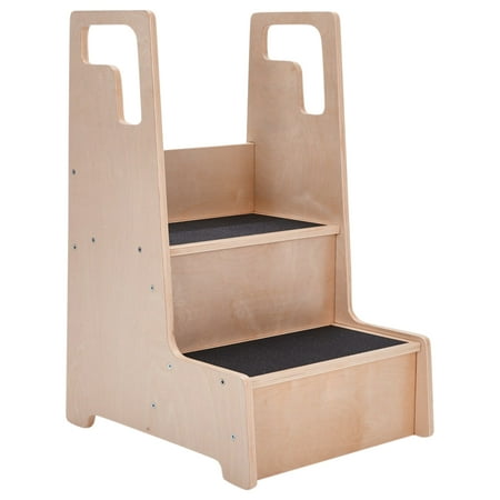 ECR4Kids Reach-Up Step Stool with Handles, Natural