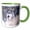 Green/White, variant on 3drose, Timber Wolf, Canis Lupus - Na02 Dno0319 - David Northcott, 11oz Two-tone Yellow Mug
