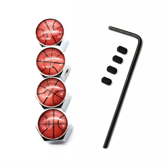 4 Pcs.Anti-theft Car Chrome Color sports Basketball truck motorcycle Bicycle Wheel Tire Valve Stem Cap Cover VSC-28