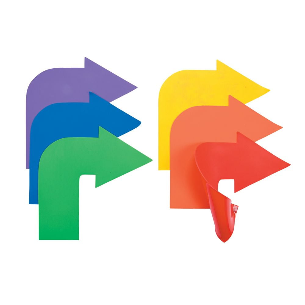 Curved Arrow Rubber Spot Markers Educational 6 Pieces