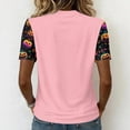 thumbnail image 4 of Qwertyu Womens Halloween Shirts Plus Size Funny Ghost Print Short Sleeve V Neck Halloween T-Shirts Casual Loose Cute Halloween Tee Tops Pink L, 4 of 4