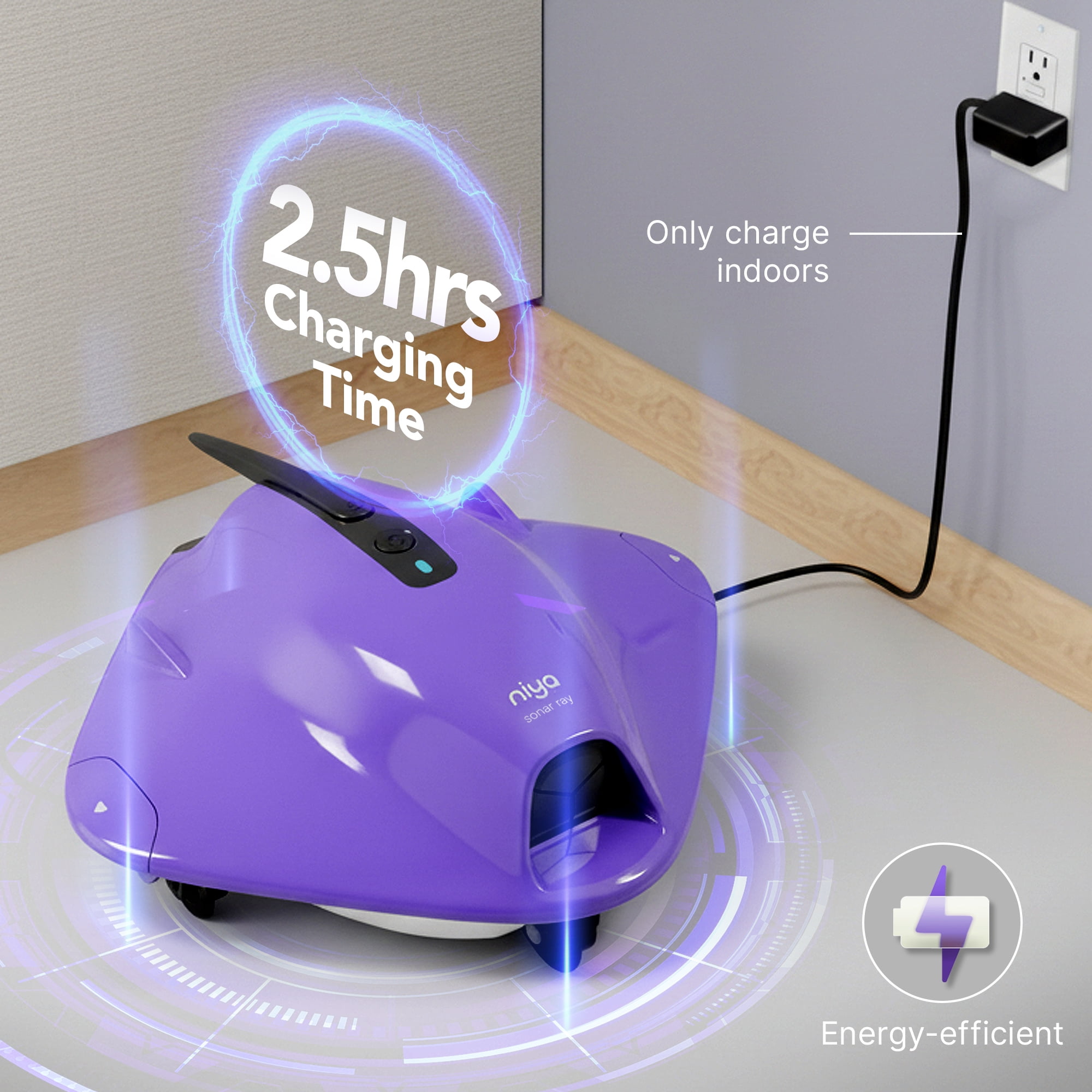Niya (2026 Model) Sonar Ray Robotic Pool Vacuum Cleaner Pools up to 26 FT