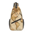 thumbnail image 6 of Women Men Vintage Style World Map Crossbody Sling Bag Casual Chest Bakpack, 6 of 6