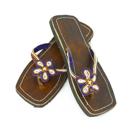 

Genuine Beaded Leather Sandal (Size 9 US / 40 EU) 9