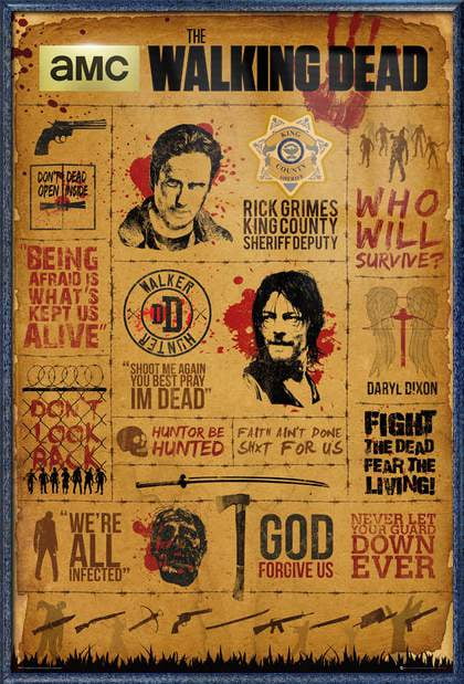 24x36 Walking Dead Poster Fight the Dead Fear the Living