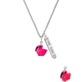 thumbnail image 2 of Delight Jewelry Resin Hot Pink Flamingo Silvertone Hope Anchors the Soul Bar Charm Necklace, 23", 2 of 4