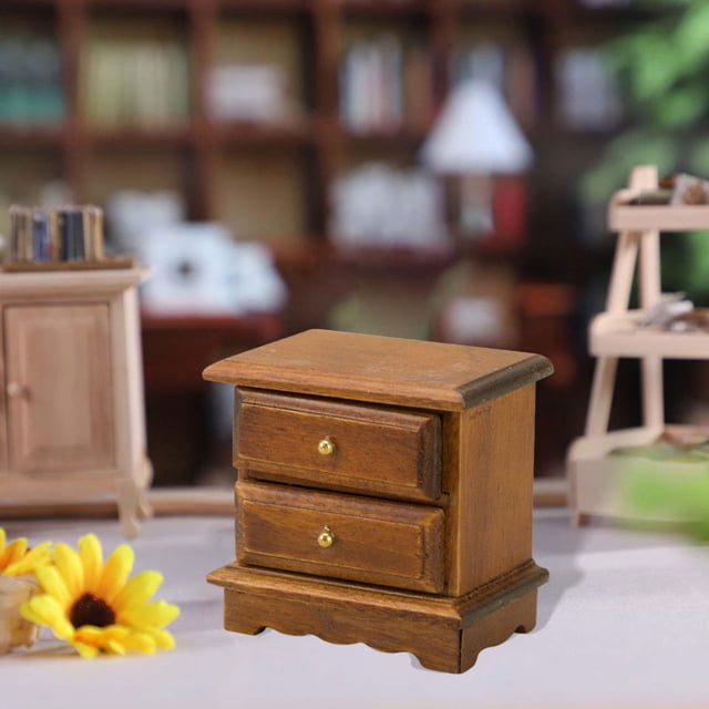 Mesa De Muñeca Mesa De Noche Decoración Regalos De Cumpleaños De Madera Con Dormitorio De Cajones