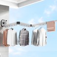 thumbnail image 2 of CNKOO 3-Fold Retractable Clothes Drying Rack with Suction Cup Clothes Laundry Hanger with Extension Pole Wall Laundry Drying Rack, 2 of 8
