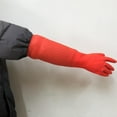 thumbnail image 4 of 1pair Flexible Comfortable Rubber Clean Gloves Red Dish Washing Long Home Bathroom Cleaning Kitchen Accessories, 4 of 10