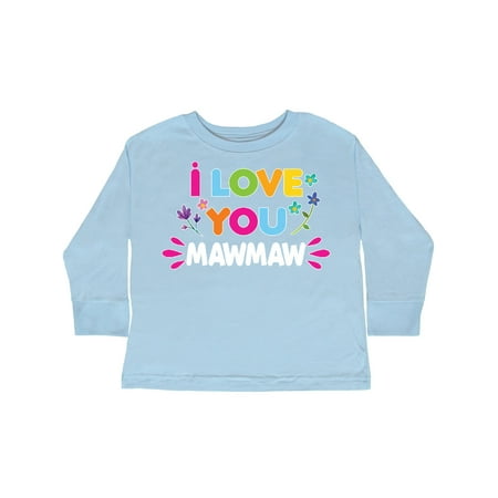 

Inktastic I Love You Mawmaw with Flowers Gift Toddler Toddler Girl Long Sleeve T-Shirt
