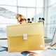 thumbnail image 1 of Bolsa Organizadora Portátil Multicapa para Estudiantes, Ideal para Guardar Exámenes y Trabajos. Fabricada En Plástico Amarillo de 33×24×4 Cm. | Maletín de Gran Capacidad para Documentos., 1 of 6