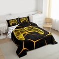 thumbnail image 3 of Homewish Kids Game Console Queen Comforter Set,Modern Video Game Bedding Sets,Orange Abstrac Hexagon Bedding Comforter Set For Boys,Breathable Home Decor Reversible,3pcs, 3 of 8