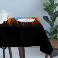 thumbnail image 4 of Burnt Orange Black Ombre Table Cloth Waterproof Tablecloths, Modern Abstract Striped Gradient Tablecloth Dining Table Cover for Kitchen Party Tabletop Outdoor, Rectangle Tablecloth 60x120 Inch, 4 of 9