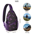 thumbnail image 5 of Sling Backpack,Halloween Bat Camouflage Pattern Sling Bag with Water Bottle Holder,Waterproof Sling Bag for Men/Women with Headphone Jack for Hiking,Travel, 5 of 6