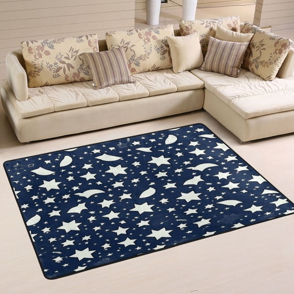 Celestial Patterns Design Soft Polyester Area Rug 36''x24'', Non Slip, Memory Foam, Water Absorbent