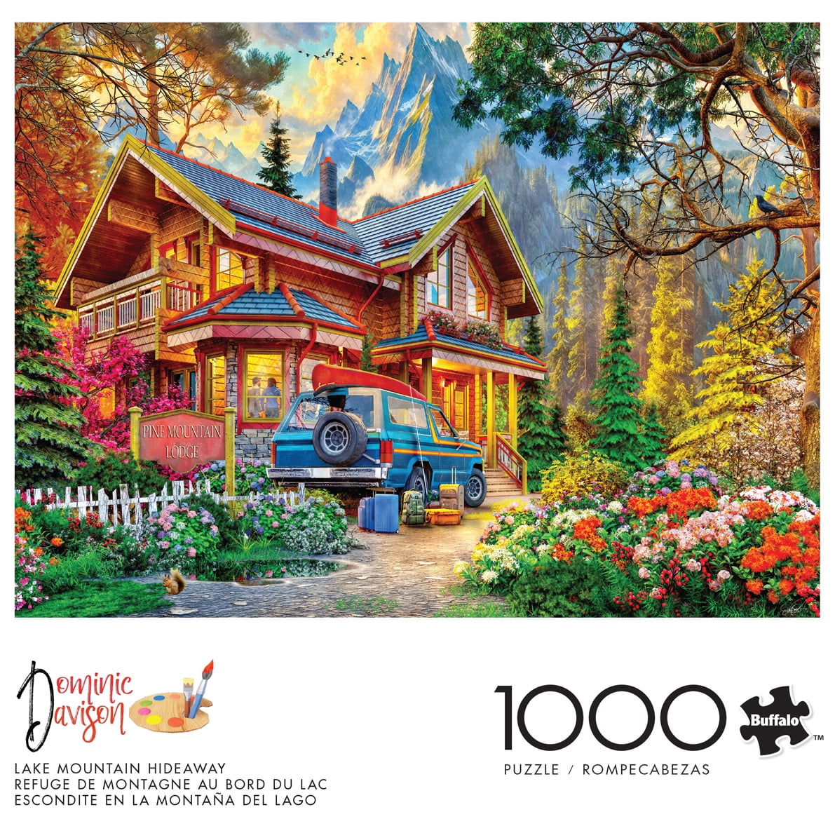 Buffalo Games Lake Mountain Hideaway 1000-Piece Interlocking Jigsaw Puzzle for Adults Ages 14-99 Years