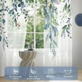 thumbnail image 4 of Eucalyptus Leaves Sheer Curtains 63 Inches Long 2 Panels Set, Green Semi Sheer Curtains Light Filtering, Spring Summer Soft Drapes for Bedroom Living Room Dining Room Window, 52" X 63", 4 of 5