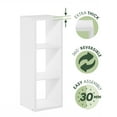thumbnail image 3 of Furinno CUBICLE Book Shelf, 3-Cube Thick Frame Bookshelf, Horizontally & Vertically Reversible Bookcase with Open Back, 14.6 x 15.9 x 44, for Living Room, Bedroom, Home Office, Plain White, 3 of 5