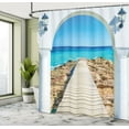 thumbnail image 5 of Ambesonne Coastal Shower Curtain, Sea with a Quay Coast, 69"Wx75"L, Aqua Cream Blue, 5 of 5