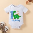 thumbnail image 4 of Xudanell 1st Birthday Outfit Boy Bow Tie Short Sleeve Romper Sets Adjustable Prints Suspenders Boy Outfits, 4 of 9