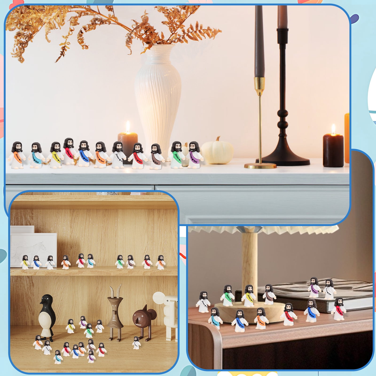 100 Pcs Jesus Love You Mini Figures Baby Jesus Figurines in Bulk Tiny Miniature Religious Figures for Hide and Seek, Sunday School, Religious Party Favors, Baptism Gifts, Easter Egg Stuffers