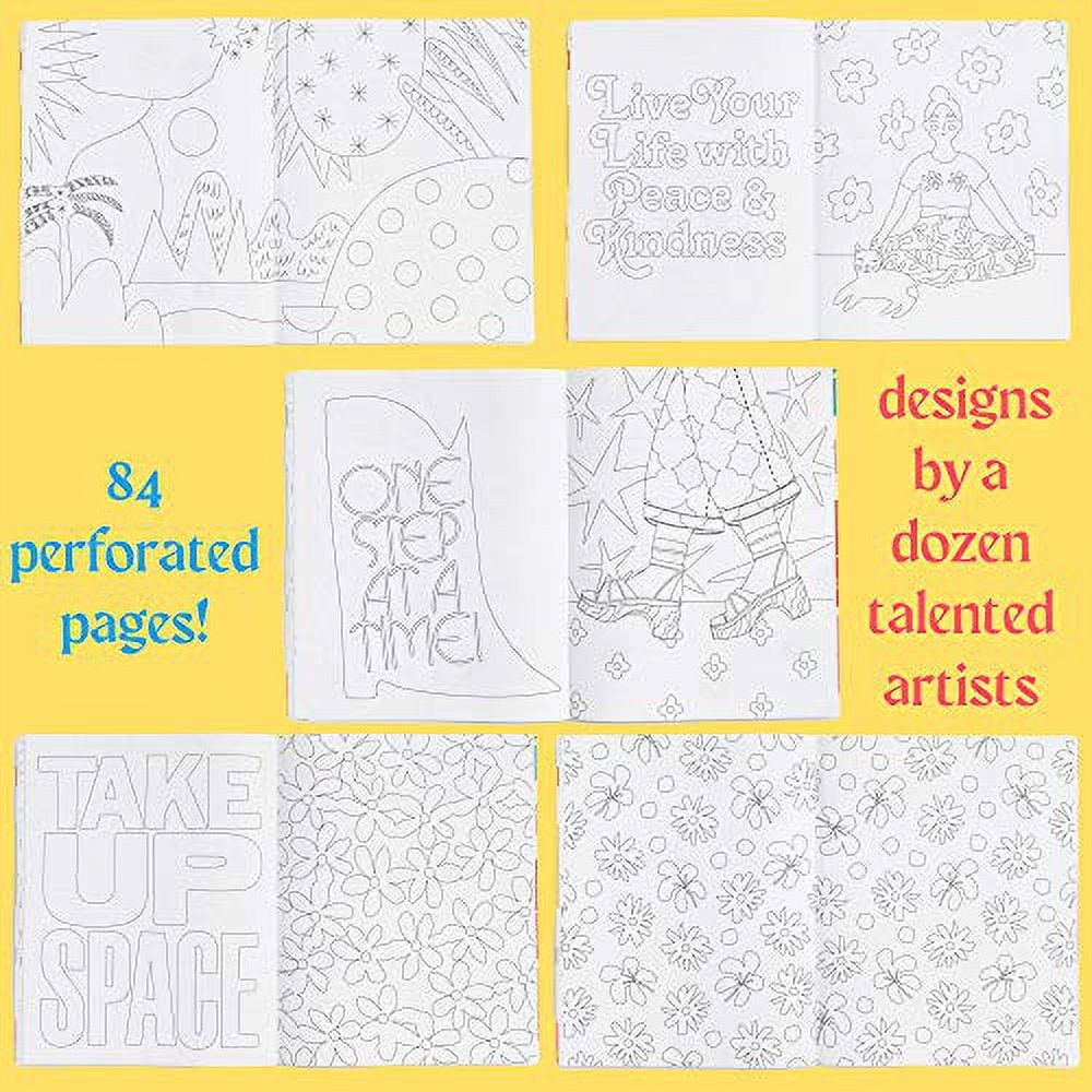 ban.do Wellness Coloring Workbook with 84 Pages, Stress Relieving Adult  Color Book with Perforated Sheets, Brighten Up 
