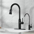 thumbnail image 5 of SUMERAIN Pull out Kitchen Faucet,Single Level Stainless Steel 3-Function Kitchen Sink Faucets with Pull down Sprayer with Deck Plate, Matte Black, 5 of 11