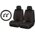 thumbnail image 2 of Kit 5 Pièces Housses Auto Drive – Carbone Noir, Passepoil Rouge, 2 of 6