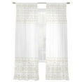 thumbnail image 2 of Bohemian Ethnic Sheer Curtains 96 Inches Long 2 Panels Brown Lines Linen Texture Light Filtering Semi Sheer Window Curtains Drapes for Bedroom Living Room 52"x96", 2 of 7