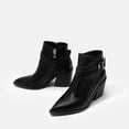 thumbnail image 2 of NECHOLOGY Botas Mujer Adulto Femenino Zapatos Botines de mujer Botines de tacón grueso con punta en para mujer, zapatos de fiesta a la , botines (Black, 6.5), 2 of 5