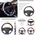 thumbnail image 4 of Uorisanigo American Flag Print 10 Pieces Cars Seat Covers with Comfortable Elastic Car Steering Wheel Cover and Auto Water Cup Pad and Auto Seat Belt Cover Keychains Fit for Most Car SUV, 4 of 7