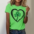 thumbnail image 4 of El Día de San Patricio Manga Corta Cuello Redondo Suéter Casual Top, Ligero 95% Poliéster 5% Blusa de Spandex para Vacaciones Y Uso Diario, Tops de Mujer Casual, 4 of 5