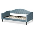 thumbnail image 4 of Baxton Studio Benjamin Modern and Contemporary Light Blue Velvet Fabric Upholstered and Dark Brown Finished Wood, Twin Size Daybed, 4 of 10